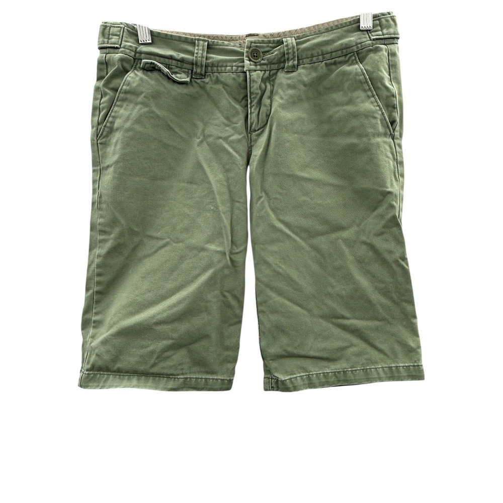 Y2K Abercrombie & Fitch Cotton Shorts Womens 4 Olive Green Low Rise Casual 2000s